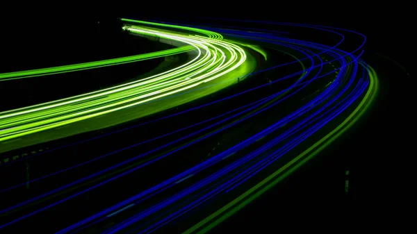 Światła Samochodów Nocą — Zdjęcie stockowe