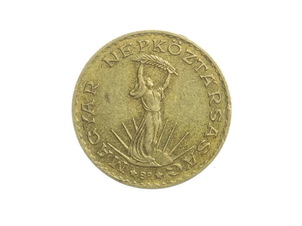 Угорщина Форинтів Монета Білому Ізольованому Тлі — стокове фото