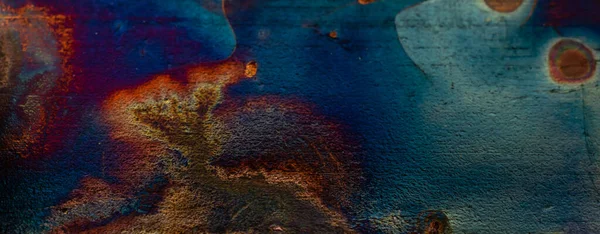 Pestrobarevné Oxidované Měděné Kovové Pozadí — Stock fotografie