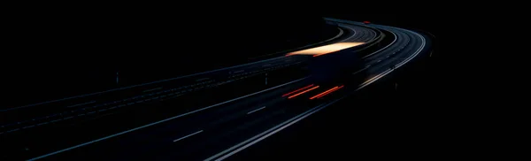 Luzes Carros Com Noite Exposição Longa Linhas Luz — Fotografia de Stock