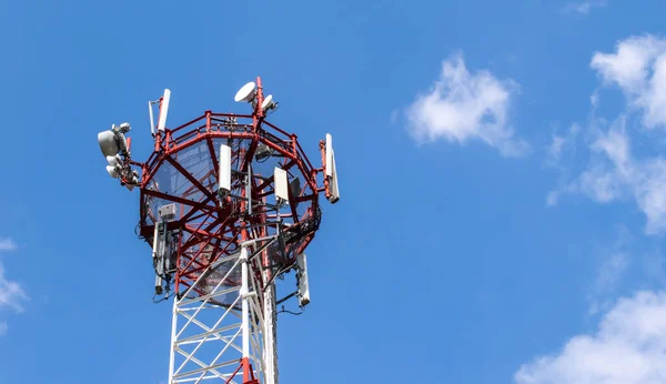 Torre Telecomunicaciones Celular Estación Base Macro Equipo Telecomunicaciones Red Radio — Foto de Stock