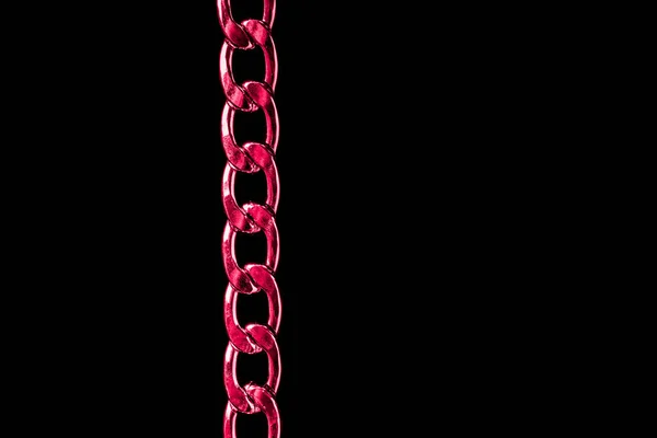 Red Chain Links Black Background — Stock Photo, Image