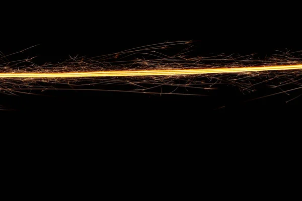 Sparkler Μονοπάτι Του Φωτός Σπινθήρες Ευθεία Γραμμή — Φωτογραφία Αρχείου