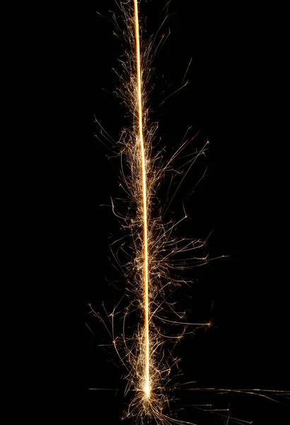 直線に火花が散りばめられた光の軌跡 — ストック写真