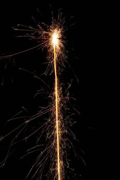 Sparkler Trail Light Sparks Straight Line Stock Photo