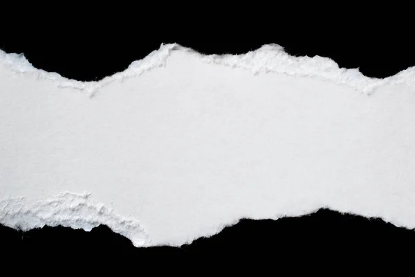 Білий Шматок Паперу Чорному Ізольованому Фоні — стокове фото