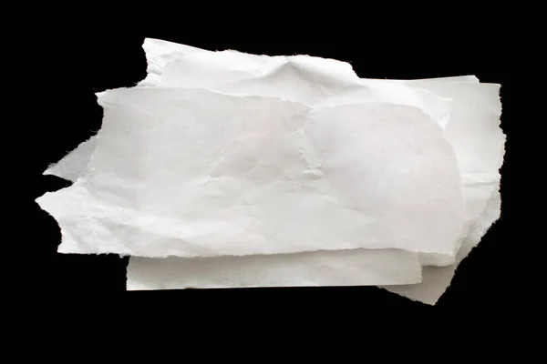 Siyah Izole Bir Arkaplan Üzerine Beyaz Bir Kağıt Parçası — Stok fotoğraf