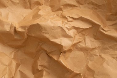 brown crinkled paper for background or texture