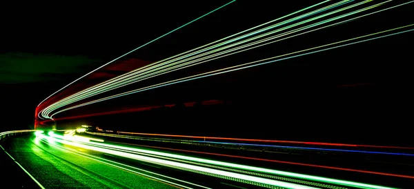 Lights Cars Night Long Exposure — Stock Photo, Image