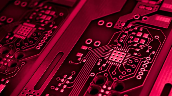 Printed Circuit Board Red — Fotografia de Stock