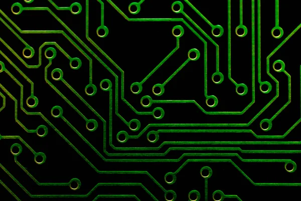 Yeşil baskılı devre. Parça düzeni.