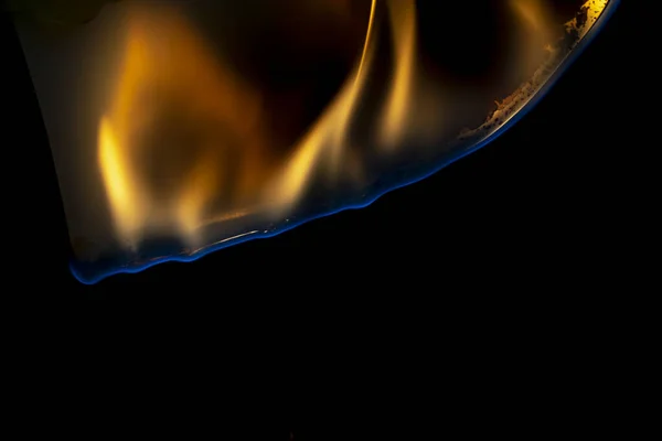 Burning Plastic Close Plastic Burning Melts Drips — стоковое фото