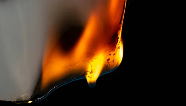 Burning Plastic Close Plastic Burning Melts Drips — Stockfoto