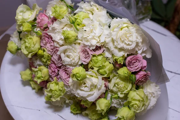 Beau Bouquet Roses Fleurs Gros Plan — Photo