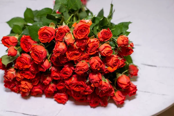 Beautiful Bouquet Blossoming Roses Closeup — Stock Photo, Image