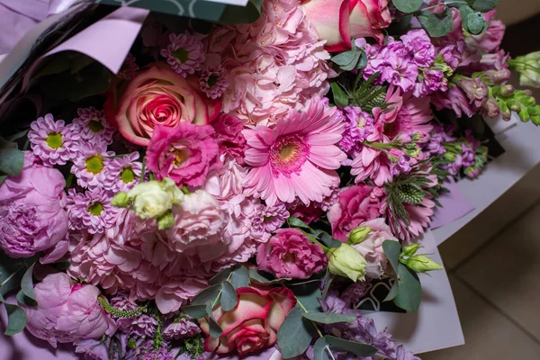 Közel Gyönyörű Csokor Virágzó Virágok — Stock Fotó
