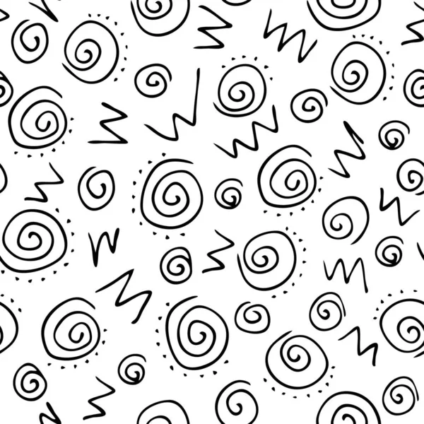 soyut desen zigzag sarmal beyaz üzerine siyah