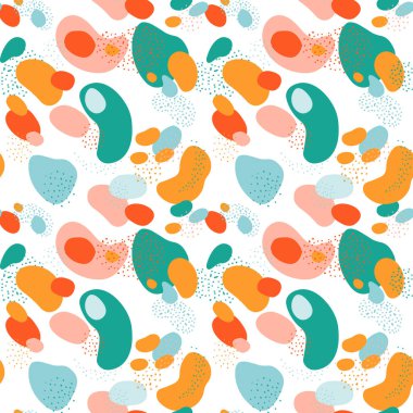 kusursuz desen soyut şekiller beyaz üzerine renk