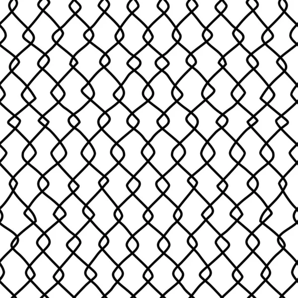 Twisted Freehand Lines Seamless Pattern Irregular Monochrome Texture Pen Freehand — Stock Vector