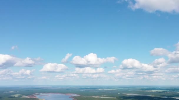 Vista Aérea Hiperlapso Paisaje Verano Cielos Verano Timelapse Dron Volando — Vídeos de Stock