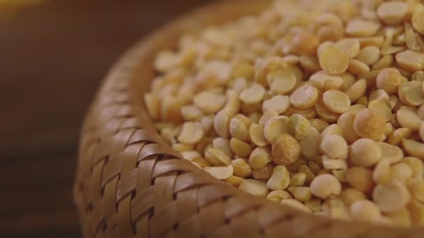 Ervilhas Secas Fecham Macro Legumes Concept Orgânico Saudável Alimentos Dieta — Vídeo de Stock