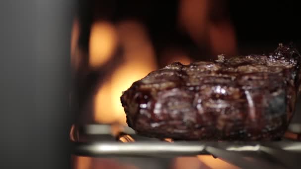 Vlees Oven Brand Spaanse Keuken Een Traditionele Oven Met Een — Stockvideo