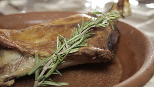 Bucătărie Spaniolă Închiderea Unei Mese Delicioase Care Conține Felii Carne — Videoclip de stoc