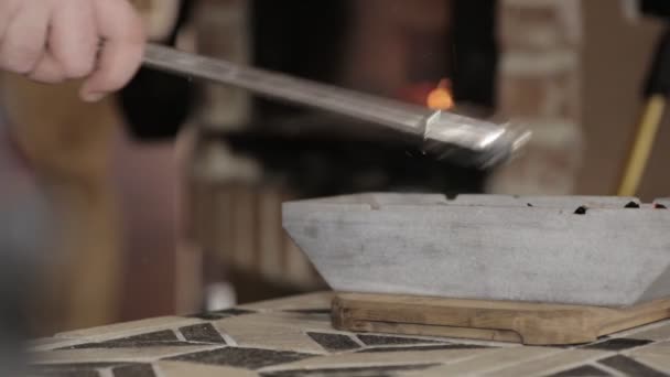 Španělská Kuchyně Španělské Maso Dřevěném Uhlí Jídlo Restaurace Španělské Jídlo Stock Video