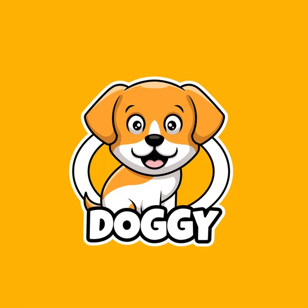 Doggy Bonito Pet Care Shop Desenhos Animados Design Logotipo Criativo —  Vetores de Stock