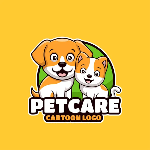 Pet Care Shop Çizgi Film Yaratıcı Logo Tasarımı