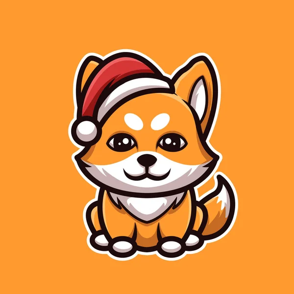 Fox Chirstmas Creative Cartoon Logo Design — Image vectorielle
