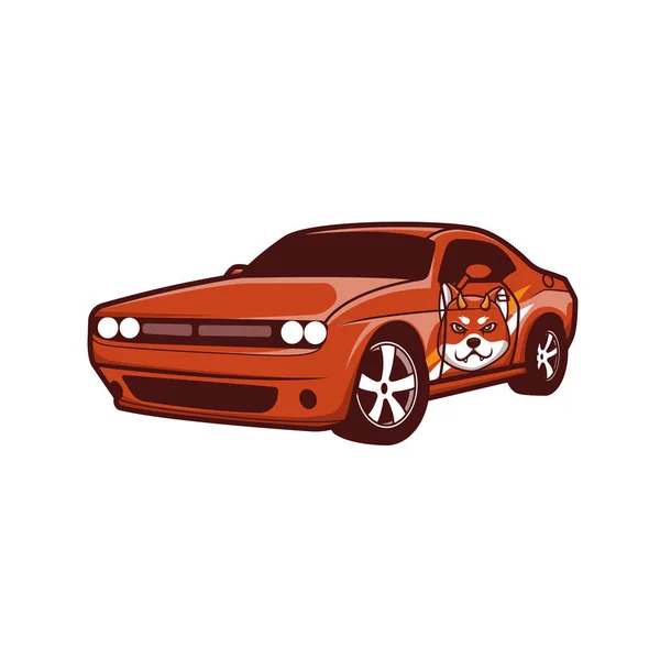 Daemon Red Doge Yaratıcı Çizgi Film Karakteri Maskot Logosu Fullset