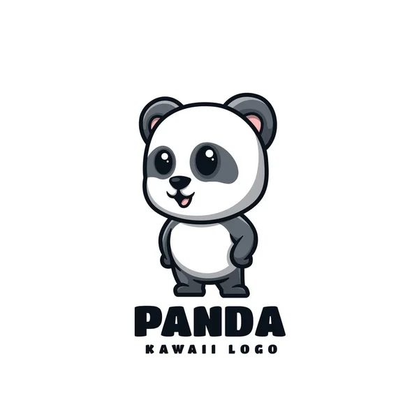 Logo Mignon Mascotte Kawaii Panda Creative Carcoon — Image vectorielle