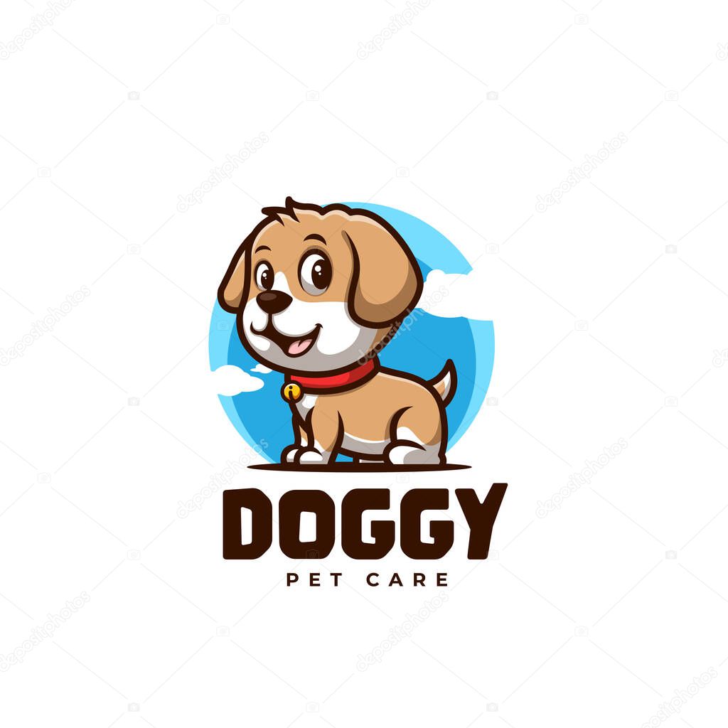 Dog Cute Cartoon Pet Care Shop Creative Logo