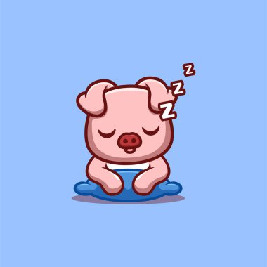 Monkey Sleepy Cute Creative Kawaii Cartoon Mascot Logo