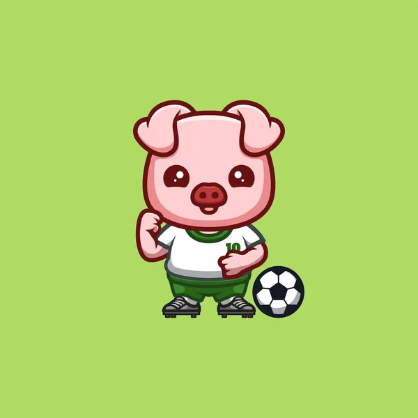 Monkey Football Cute Creative Kawaii Cartoon Mascot Logo — Stock vektor
