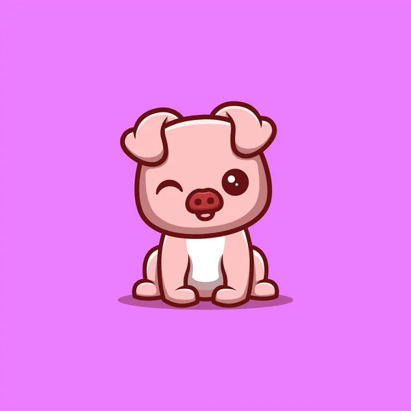 Monkey Sitting Winking Cute Creative Kawaii Cartoon Mascot Logo — ストックベクタ