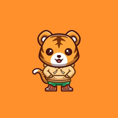 Tiger Urban Cute Creative Kawaii Cartoon Mascot Logo