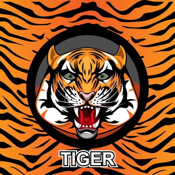 Tiger Head Body Texture Background — Stock Vector