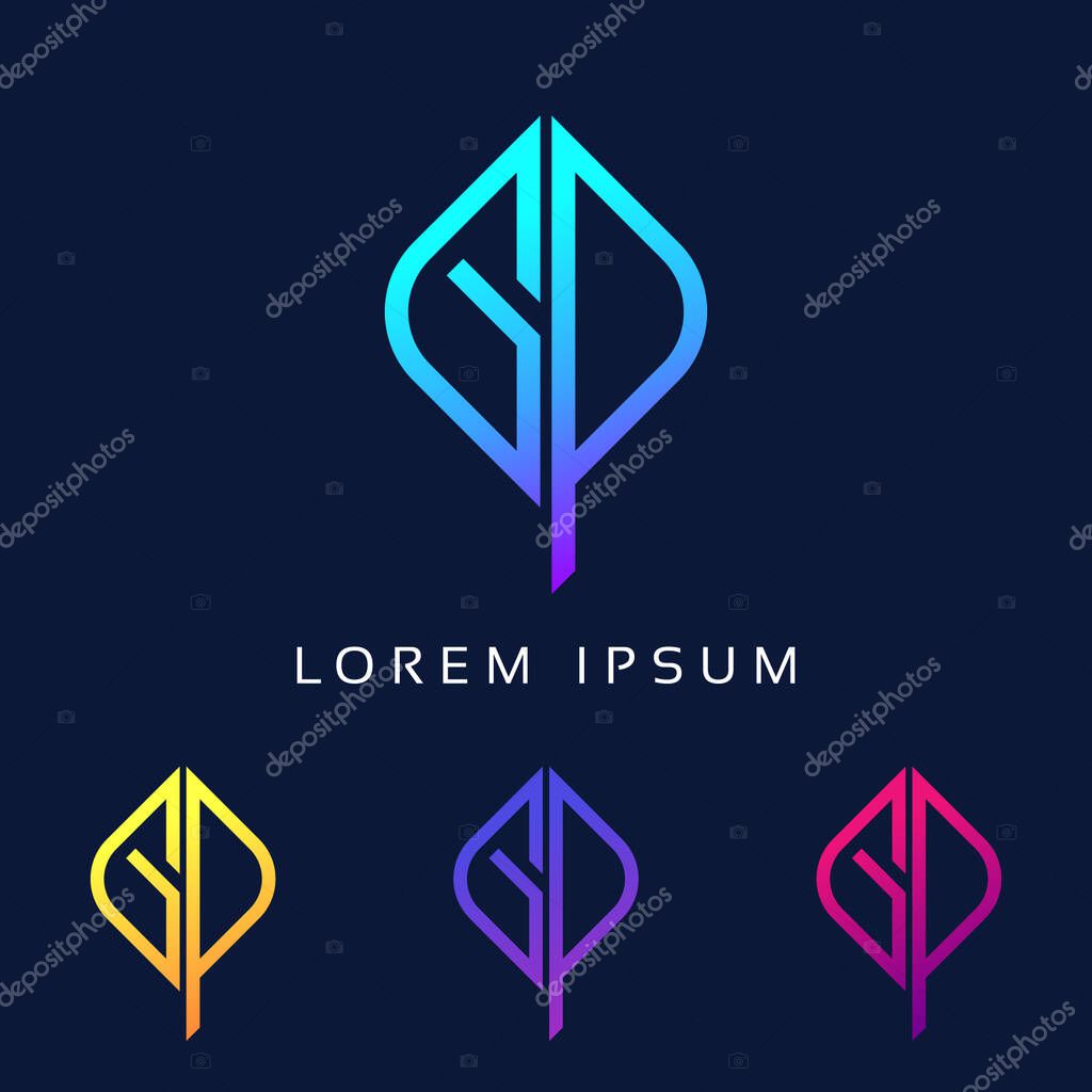 GP letter logo Icon design vector template