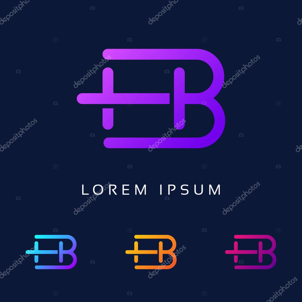 HB Logo. Letter HB Icon Design Vector Colorful graphic Typography