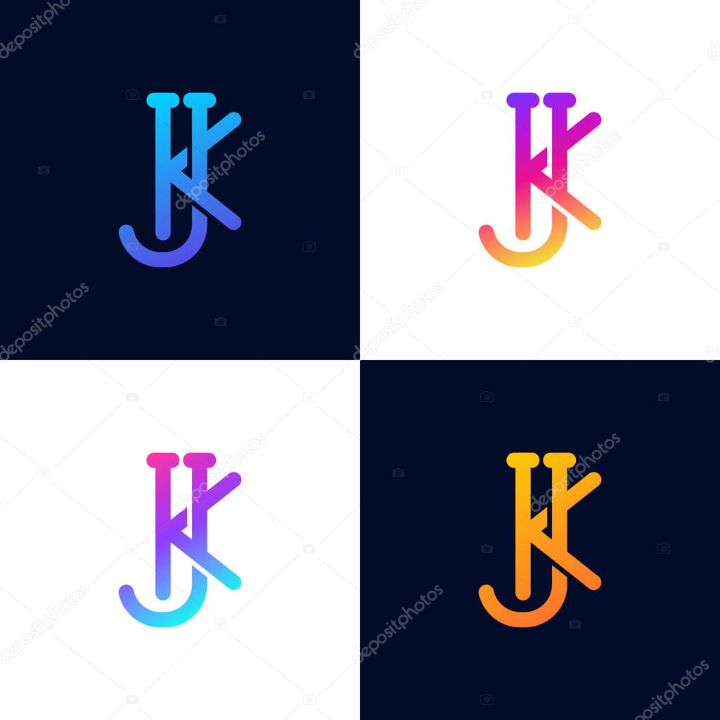 KJ Letter Logo Design Element Vector template