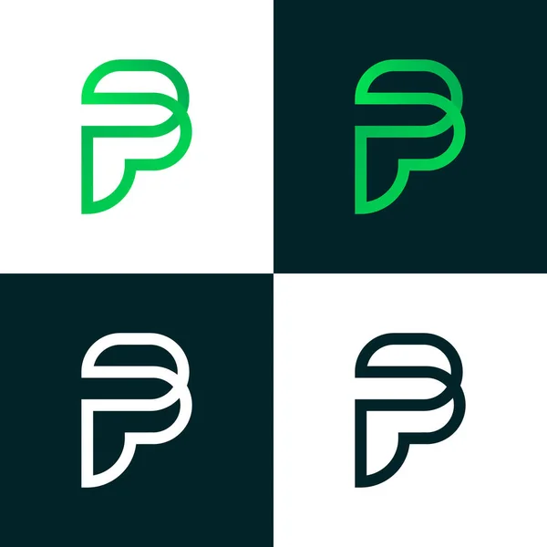 Abstract Letter Groene Vector Logo Modern Alfabet Symbolen Sjabloon Monogram — Stockvector