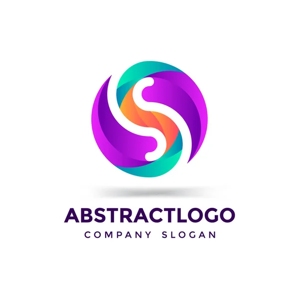 Logo Coloré Letter Circle Minimal Font Abstract Icon Typographie Moderne — Image vectorielle
