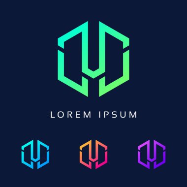 TL Polygon Shape Modern Logo Design, Unique Idea Letter Icon Monogram of TL font