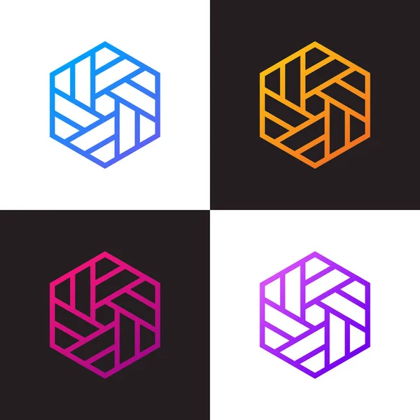Tech Vector Sign Logo Technology Innovation Icon Geometric Polygon Shape — Stok Vektör