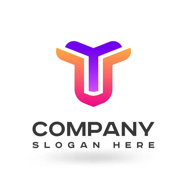 Unique Letter Logo Design Minimal Alphabet Icon Template Vector — Wektor stockowy