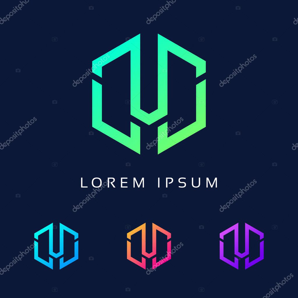 TL Polygon Shape Modern Logo Design, Unique Idea Letter Icon Monogram of TL font
