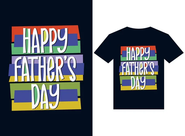 Felice Giorno Del Padre Shirt Design Tipografia Vettoriale Illustrazione File — Vettoriale Stock