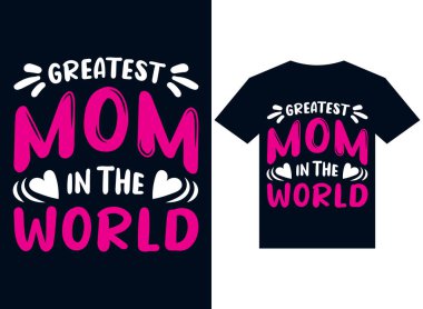 Dünyanın en iyi annesi tişört tasarımı tipografi vektör illüstrasyon dosyaları hazır yazdırmak için